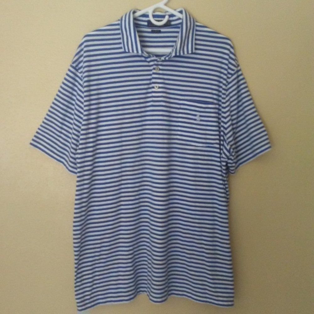 Polo Ralph Lauren Striped Golf Polo Pony Logo Shirt Preppy Activewear Size XL